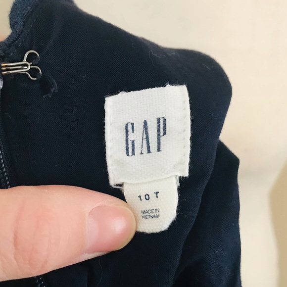 GAP Linen Dress navy lined, a-line, knee length, 8 tall 8T - Picture 7 of 7